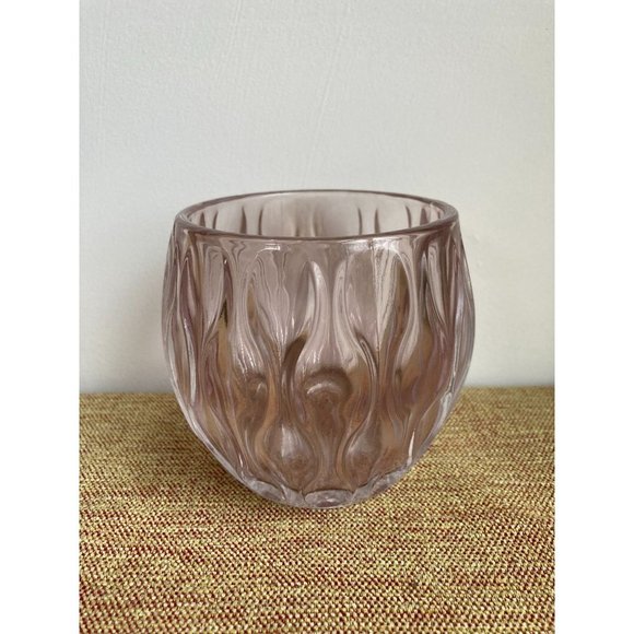 Boho Heavy Wave Eight Mood Sweden Clear Glass Tealight Candle Holder Jar - Picture 1 of 5